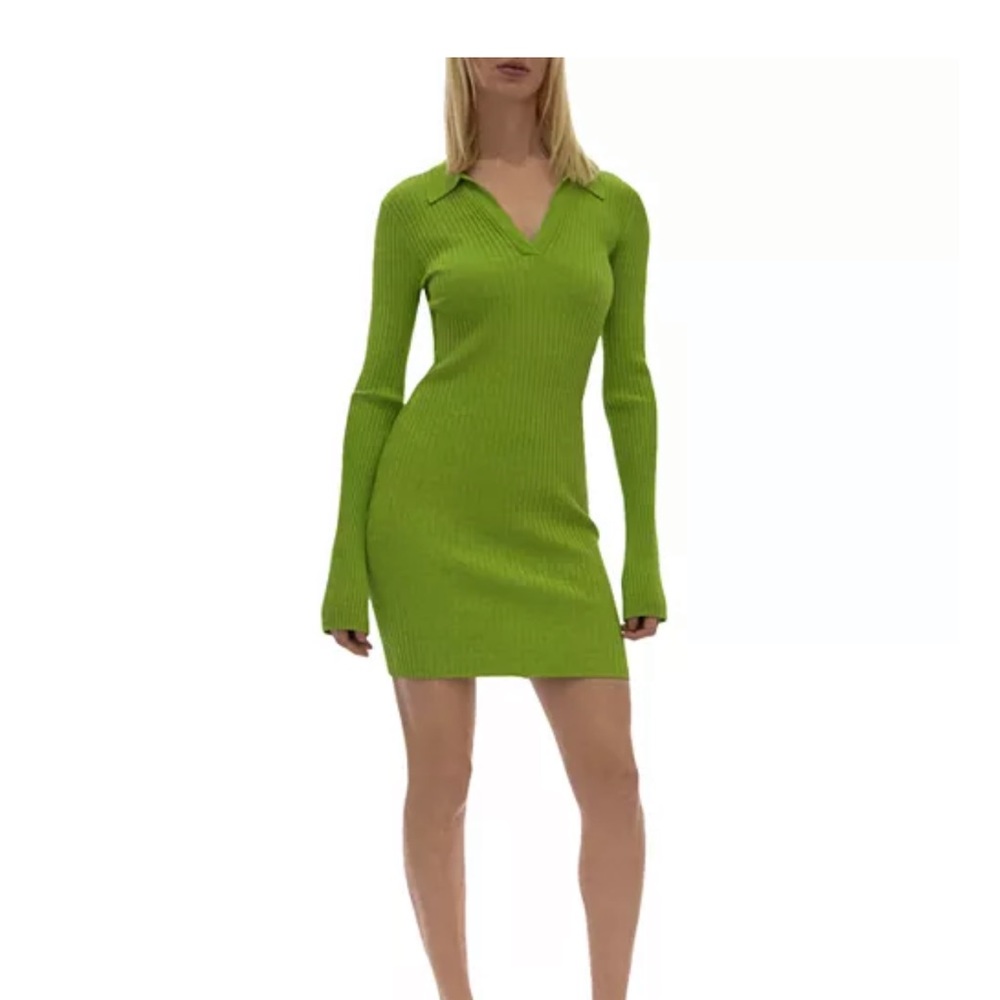 Green Helmut Lang knit dress NWT